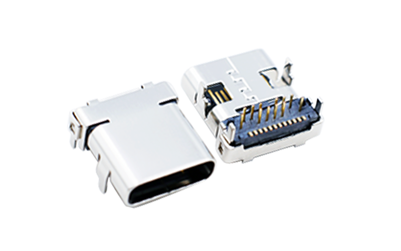 104012542-TYPE C 24PIN板上前插后贴脚长1.2 L=10.0