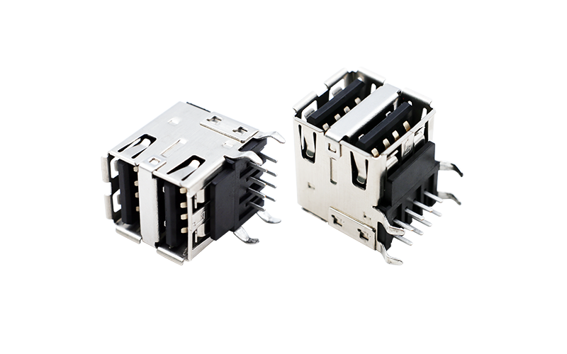 104053551-USB2.0 A TYPE 双层母座