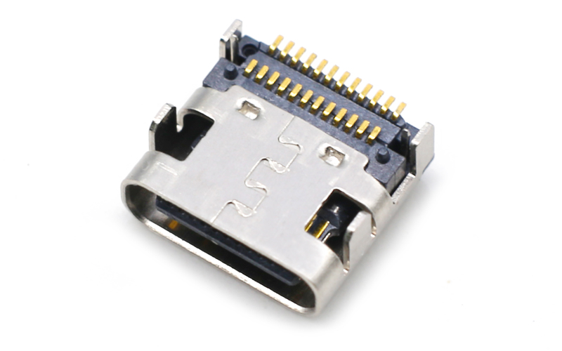 104314152-TYPE-C 24P母座闪电快充带柱 H0.8 双排板上贴片连接器 104314152-TYPE-C 24P母座闪电快充带柱 H0.8 双排板上贴片连接器