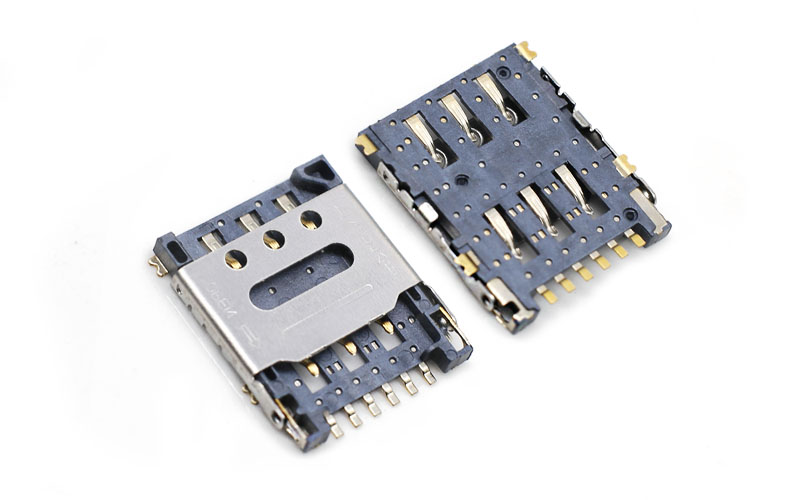 102313882-NANO SIM 掀盖6PIN卡座 小卡通讯手机读卡器 H1.5卡座连接器