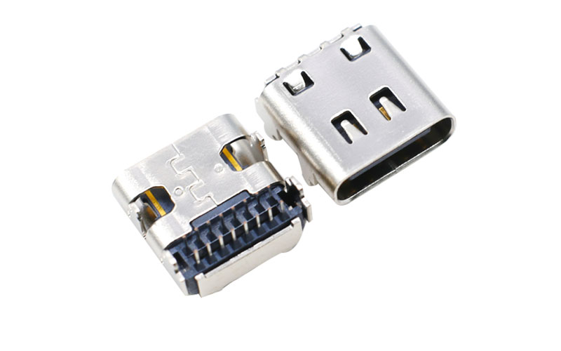 104414862-TYPE-C 16P快充母座 type接口座子 插脚式USB连接器