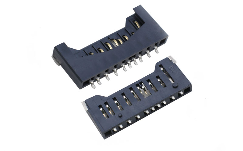 402013402-D SD全塑黑胶简易卡座带焊脚