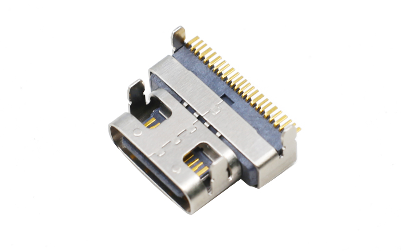 104362892-USB type-c母座 24PIN单排板上 高频过10G连接器 CH1.53 快充卡座