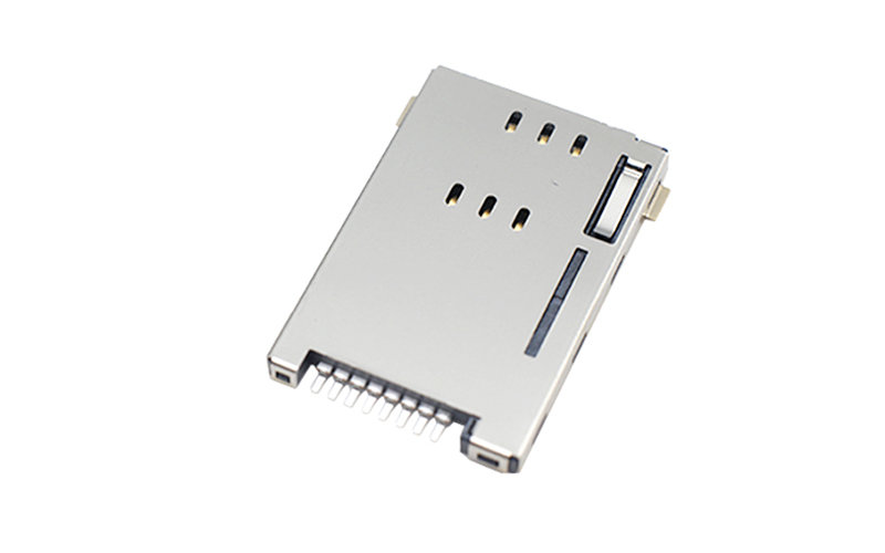 102013062-SIM PUSH卡座 H2.2有柱 笔记本卡槽