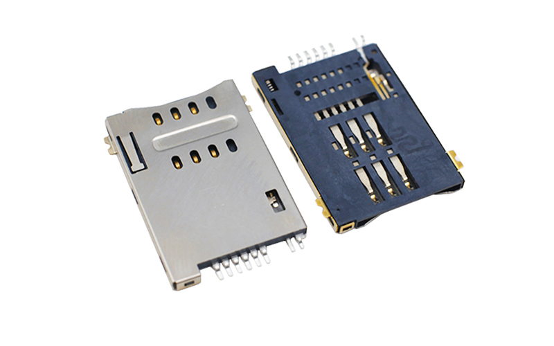 102012822-SIM PUSH卡座 H1.8 6+2(无柱)卡槽