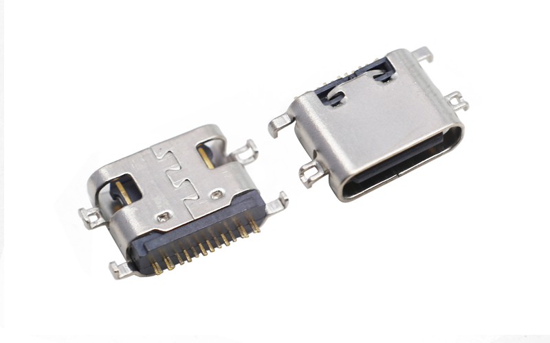 104315142?—TYPE C单排母座16Pin 大电流快充数据插座 USB连接器