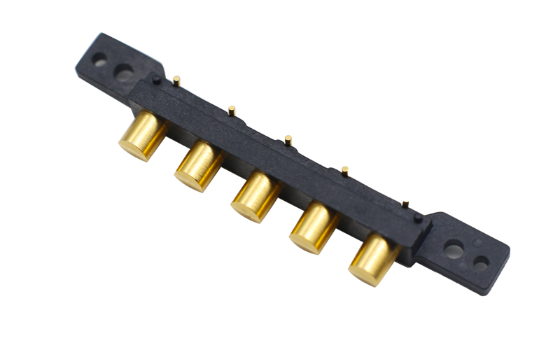 东莞优质pogopin连接器厂家 折弯弹簧顶针连接器 磁吸式探针针座