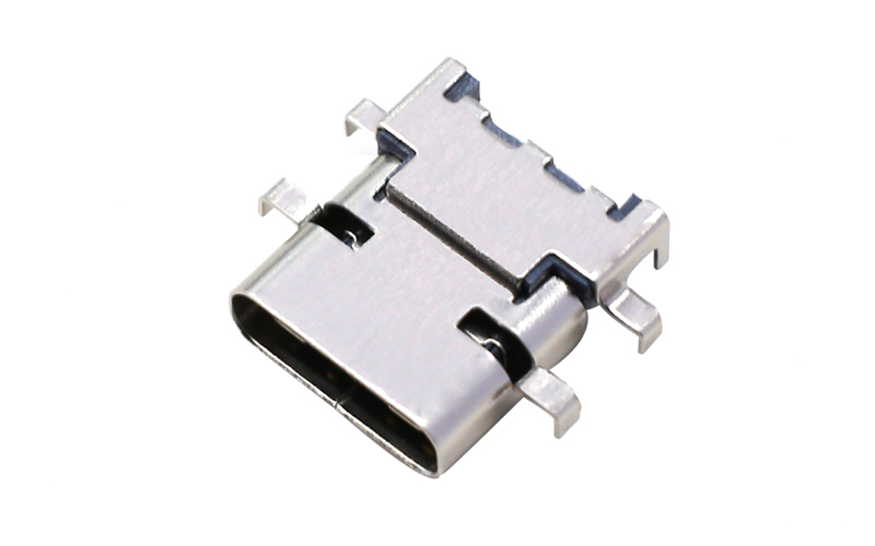 104010512-TYPE-C 母座24PIN 沉板CH0.4前插后贴带柱