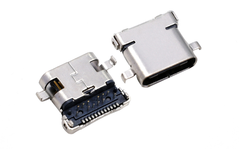 104012572-usb TYPE C 沉板24P母座 前插后贴连接器