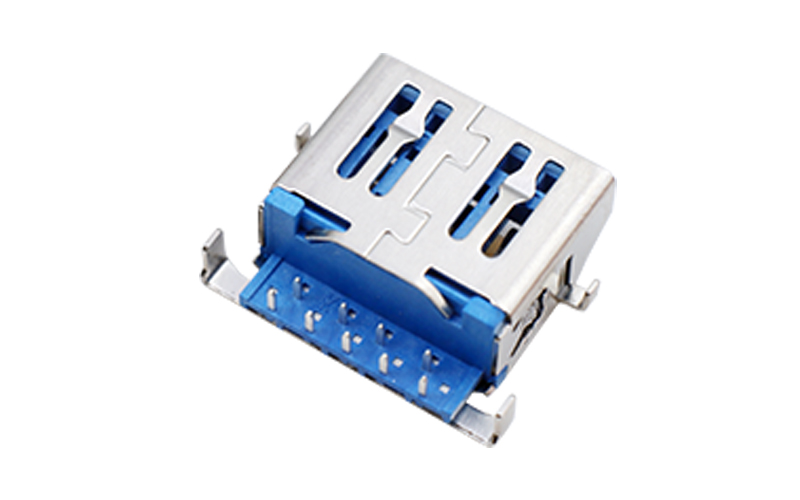 104013132-USB3.0斜口母座 反沉板上H1.8连接器 104013132-USB3.0斜口母座 反沉板上H1.8连接器