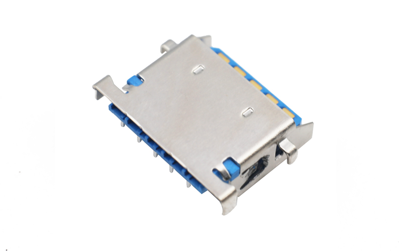 104013132-USB3.0斜口母座 反沉板上H1.8连接器 104013132-USB3.0斜口母座 反沉板上H1.8连接器