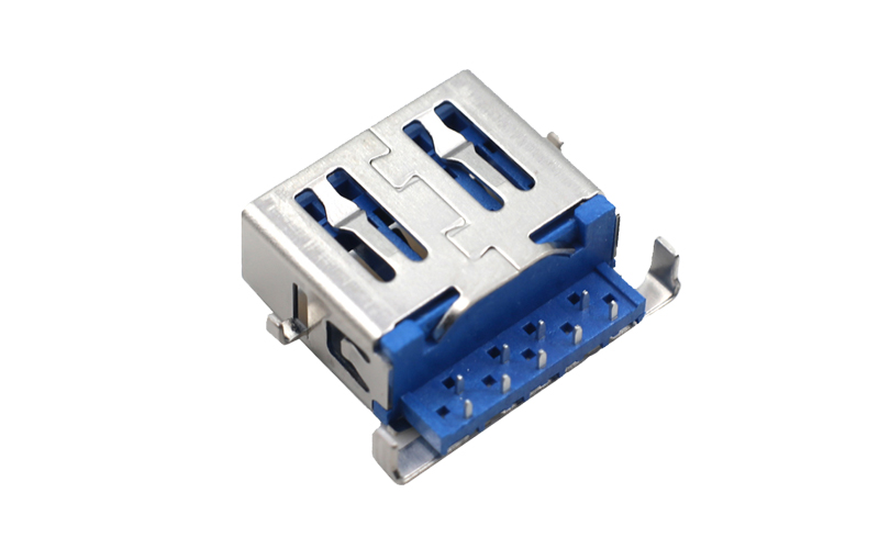 104013152-USB3.0 平口四脚母座 反沉板上1.8H连接器 104013152-USB3.0 平口四脚母座 反沉板上1.8H连接器