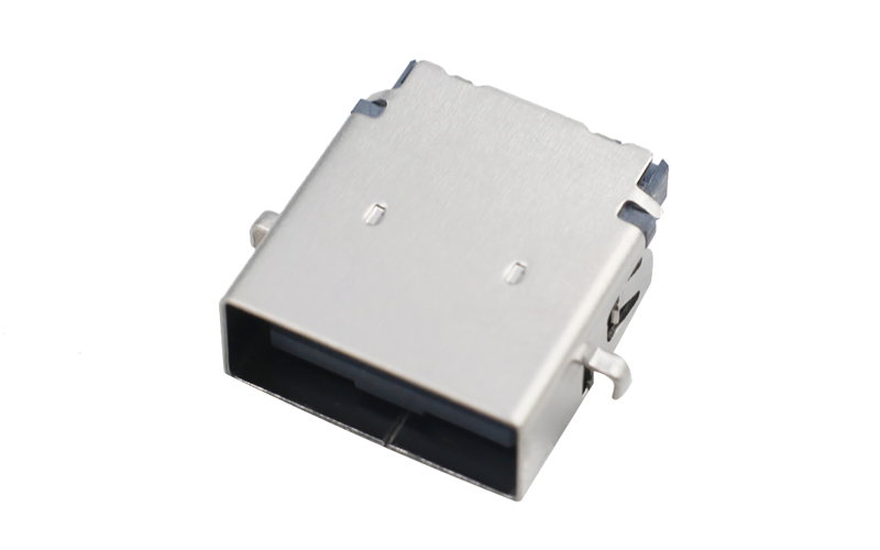 102623692-usb3.0母座 反沉板1.36 两脚插板黑色胶芯 usb接口母头