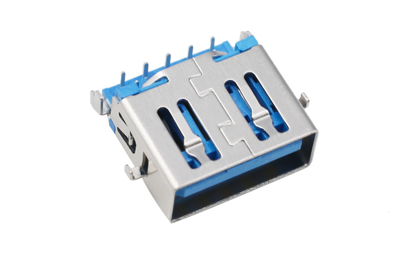 102623512-USB3.0母座 AF 90°反向沉板 2.2H母座连接器