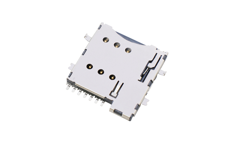 102322222-MICRO SIM卡座 1.35h自弹式反沉1.1卡槽 sim连接器 102322222-MICRO SIM卡座 1.35h自弹式反沉1.1卡槽 sim连接器