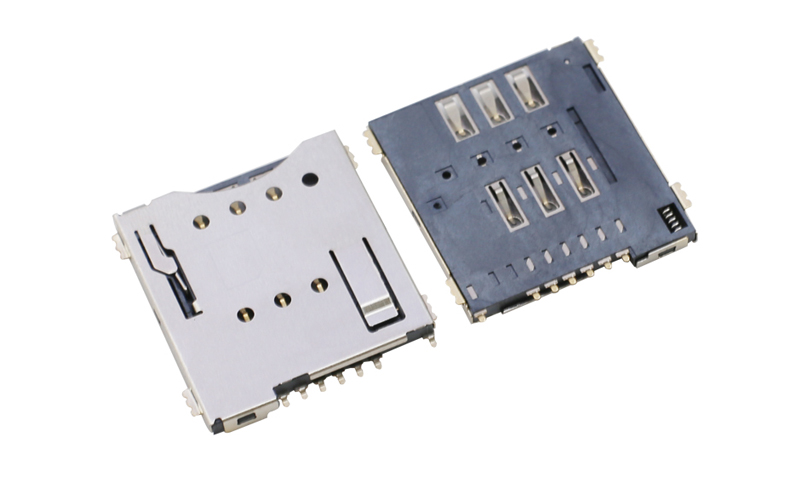 102011342-MICRO SIM自弹式卡座 PUSH防反插H1.5 6+1P