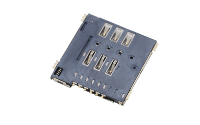 102011342-MICRO SIM自弹式卡座 PUSH防反插H1.5 6+1P