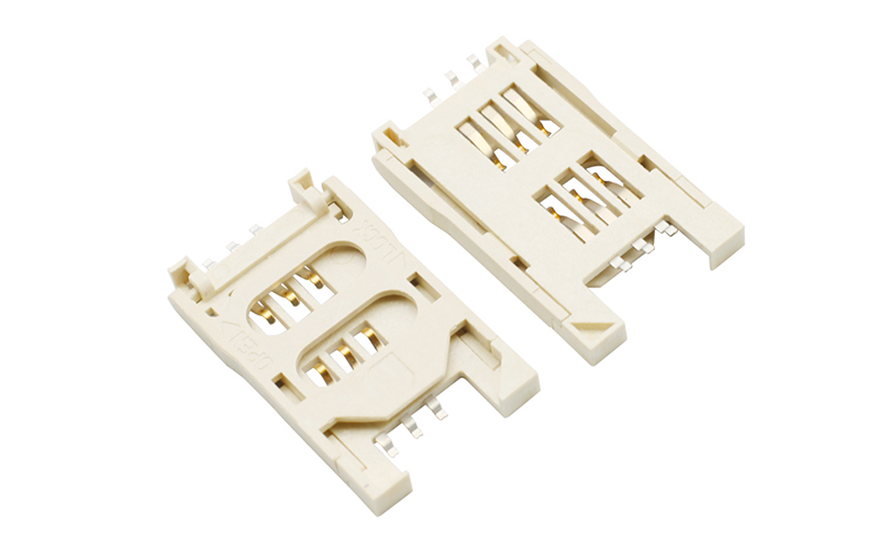 102153622-SIM全塑卡座 6P H2.8本色/黑色 电表卡槽