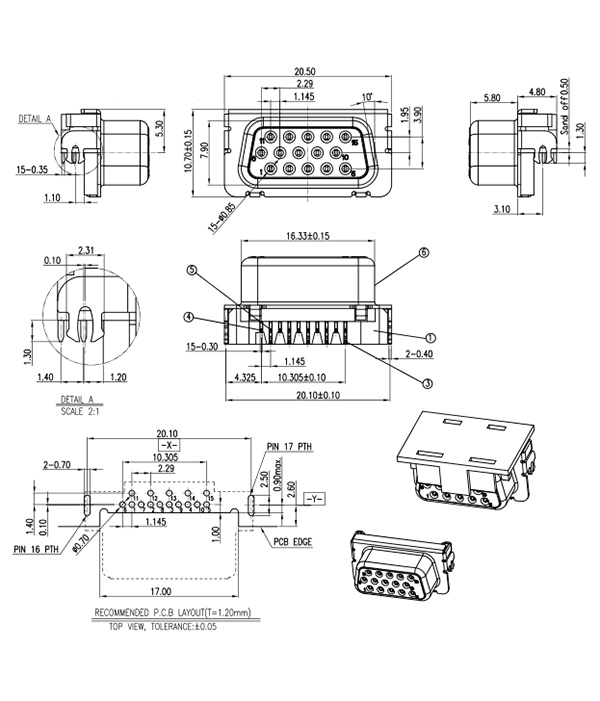 VGA slim 15 pin d-sub连接器