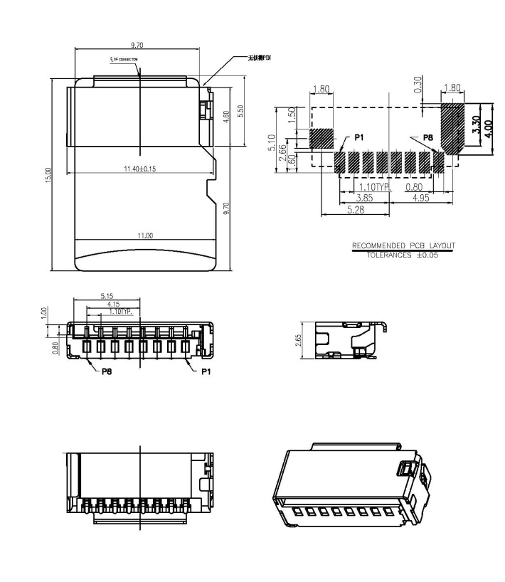 TF卡座定制图纸